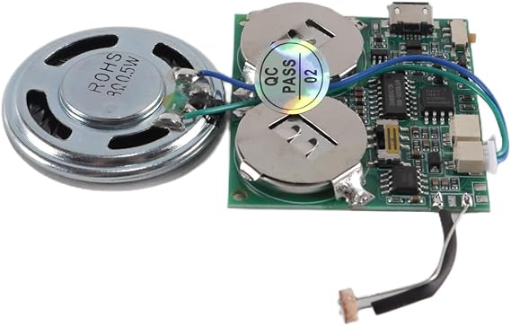 Alide Light Sensor Sound Module, 8M Memory Programmable Mi-cro USB Speake for DIY Festival Greeting Card Creative Gifts Models Crafts