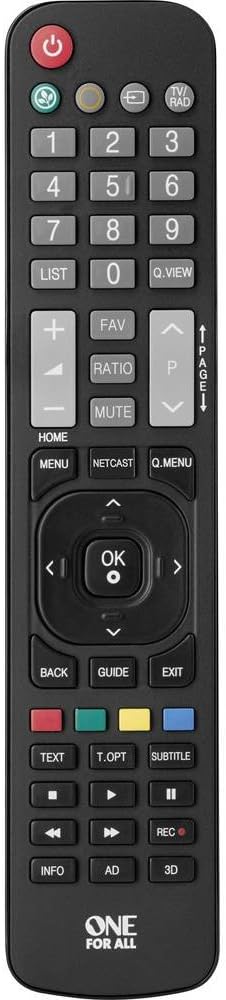 One For All LG TV Replacement remote – Works with ALL LG televisions – Ideal TV replacement remote control
