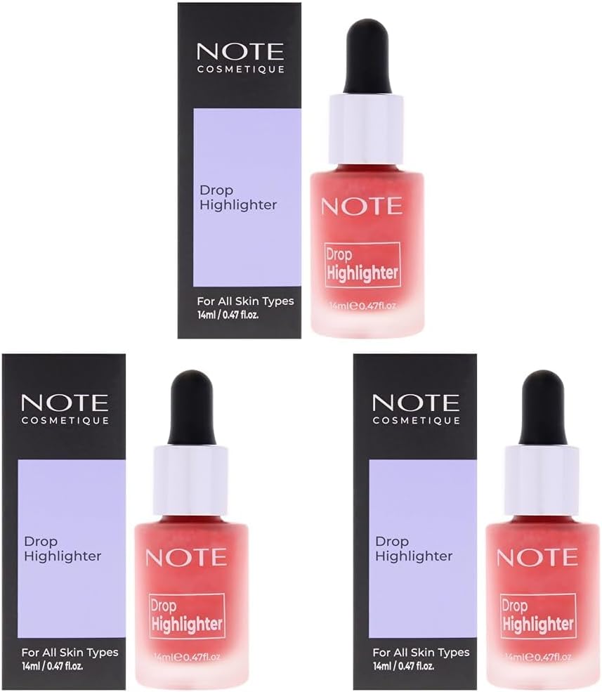 Note Cosmetics Drop Highlighter 01 Pearl Rose Işıltılı Likit Aydınlatıcı 3 paketi