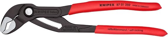 KNIPEX Cobra®, su pompası pensesi | Boru anahtarı, krom vanadyum, atramentize edilmiş pas koruması, 250 mm, 87 01 250