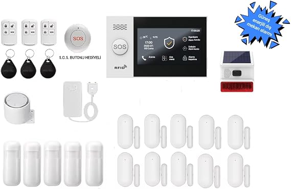 Akıllı Güvenlik Obiem Alarm Sistemleri (Güneş Enerjili Dış Sirenli) (Ekstra Plus Set)