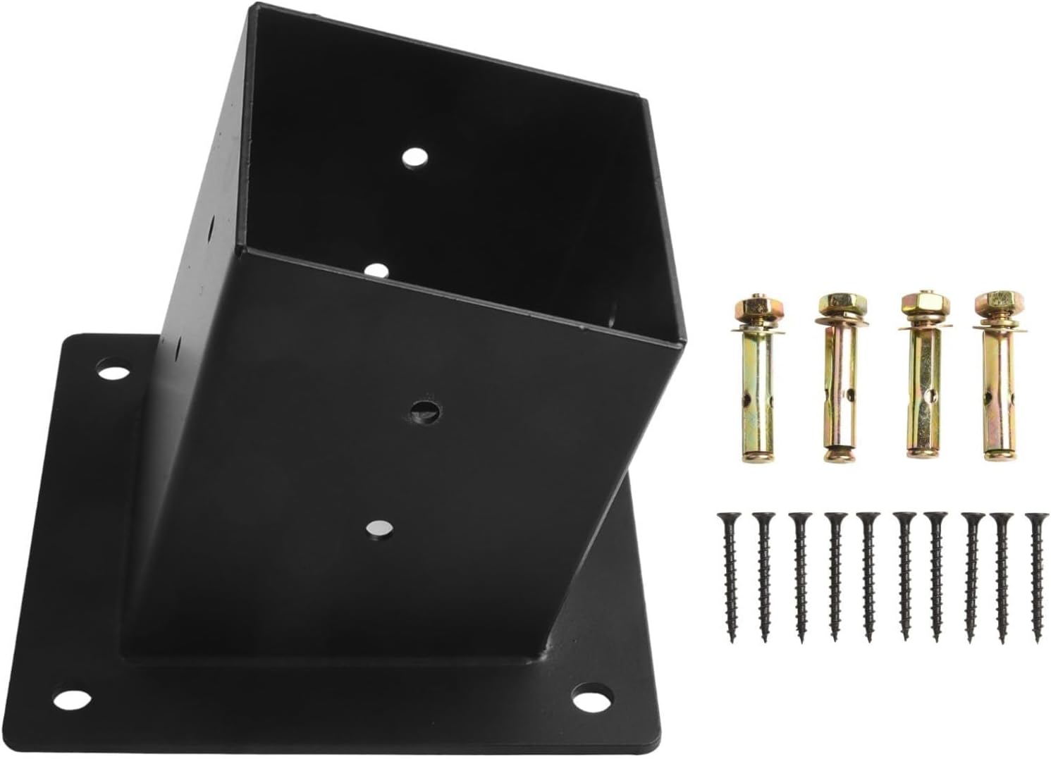 Feegow Steel Slanted Roof Pergola Brackets – 15° 3-Way For + Unidirectional Wall Mount Kit with Screws for 4" x 4" Timber Posts – Compatible with Gazebos, Porches &(single)