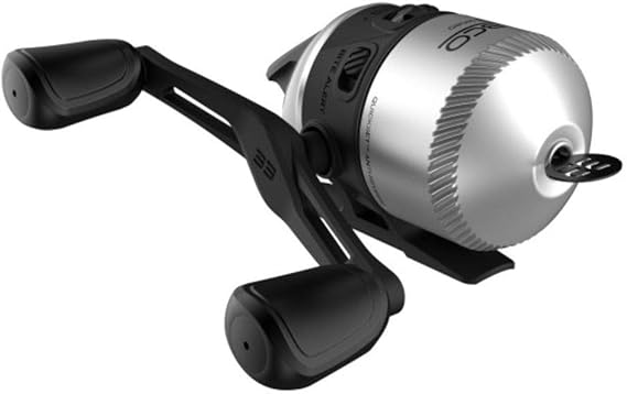 Zebco 33 Micro Spincast Fishing Reel, Size 10 Reel, Changeable Right- or Left-Hand Retrieve, Built-in Bite Alert, Pre-spooled with 4 lb Zebco Cajun Line, Silver/Black