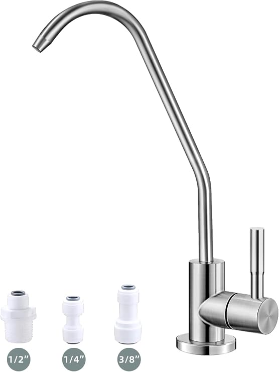 Lead Free Reverse Osmosis Drinking Water Faucet with SUS304 RO Brushed Nickel Filter for Kitchen Sink