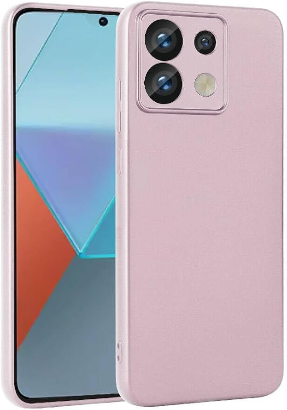 Aksesuarcim Xiaomi Redmi Note 13 Pro 5G ile Uyumlu Kılıfı Silikon Pastel Renkli Mat Esnek İnce Kapak Prem Rose Gold