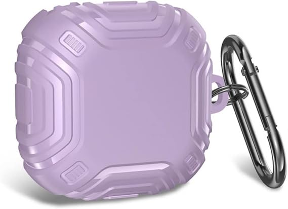 Microsonic Samsung Galaxy Buds 2 için Kılıf Military Darbe Emici + Askılık Lila [Buds 2 ile Uyumlu Kılıf - Lila]