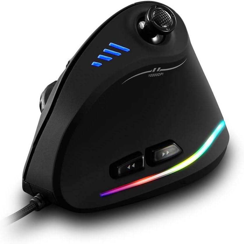 Zelotes Ergonomic Mouse,10000 DPI Vertical Gaming Mouse,11 Programmable Key Computer Mouse,USB Wired Mouse,Gaming Mouse Black