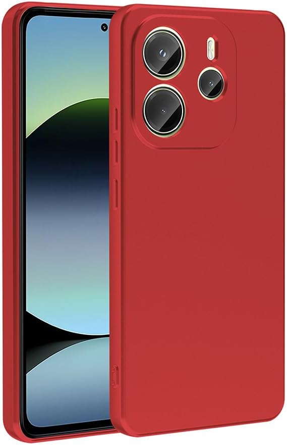 Compatible with Zore Xiaomi Redmi Note 14 4G Case Zore Premier Silicone Cover Red