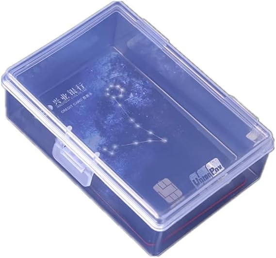 SPELT 9x6cm Mini Şeffaf Eşya Takı İskambil Saklama Kutusu Organizer Düzenleyici Klipsli Kapaklı Kutu