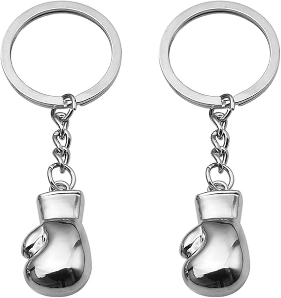 AOVNA 2Pcs Boxing Gloves Pendant Keychain Fighting Keychain Novelty Key Ring Metal Chic Keychains Christmas Birthday Personalised Gift for Men