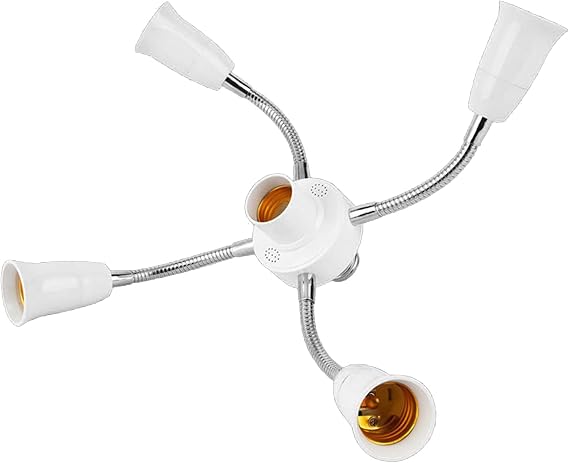 E27 to E27 Splitter 6 in 1 Rotatable Socket Adapter, Five Heads [Energy Class A++]