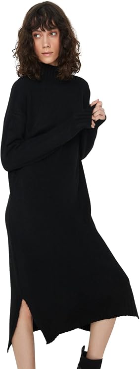 Trendyol Women Design Maxi Basic Regular Knitwear Dress