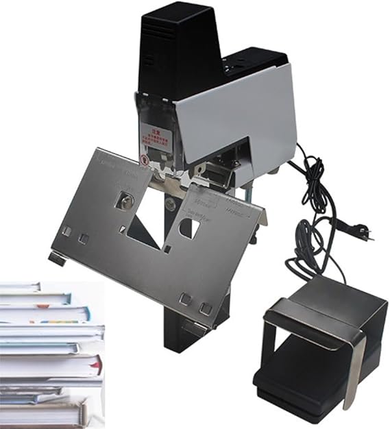 Electric Saddle Stapler, 106 Automatic Rapid Stapler Binder Machine - Office, Heavy Book Binding - Adjustable Thickness 100mm - 1-9 Levels Of Intensity Adjustable - 2-30 Sheets with Pedal