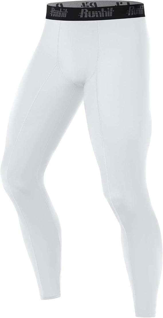 Runhit Men's Compression Leggings, 1/3 Pack Running Tights Thermal Base Layer Pants Athletic Trousers for Gym Cycling Football Workout