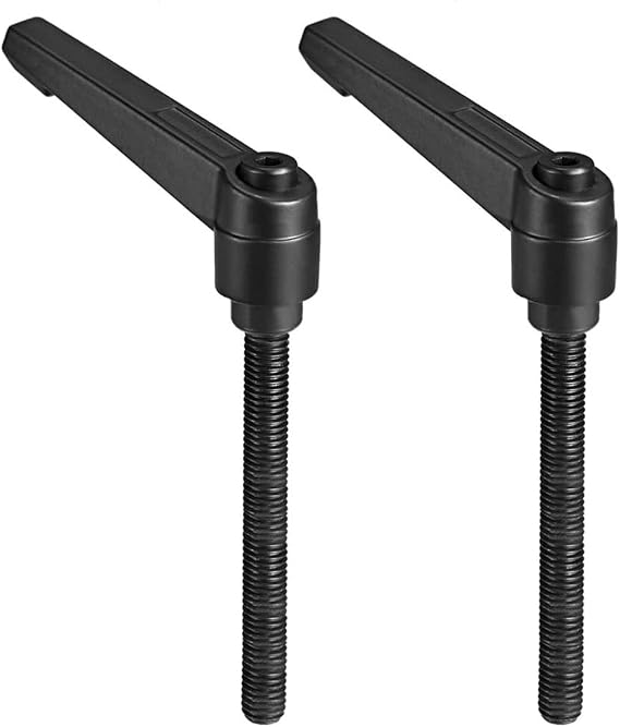 TA-VIGOR 2Pcs Adjustable Clamping Lever Handles, M8 x 80mm Locking Quick Release Push Button Ratchet Screw Knobs, Aluminum Alloy Male Thread Stud Bolts Handle for Machinery & Equipment