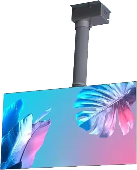 Motorised TV Bracket Stand - Motorized Ceiling TV Mount, Adjustable Height Electric TV Lift with Remote Control, Telescopic Electric TV Lift, Fits 26-70 Inch Low Profile TVs(50cm)