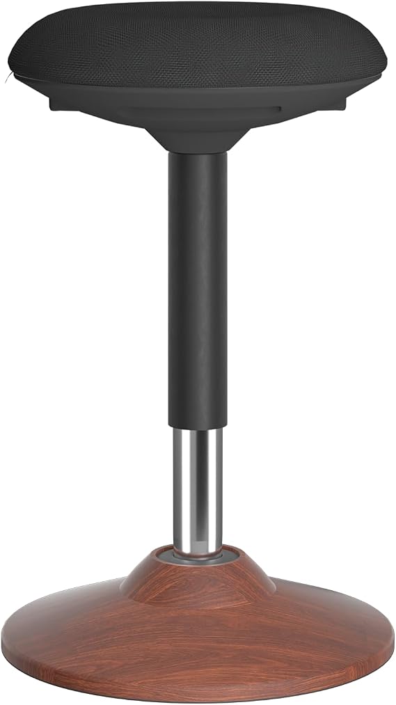 Active Wobble Stool Balance Stool with Thick Seat Pad & Non-Slip Silicone Base for Standing Desk - Height-Adjustable Ergonomic Office Stool (48-68 cm) for Office & Home
