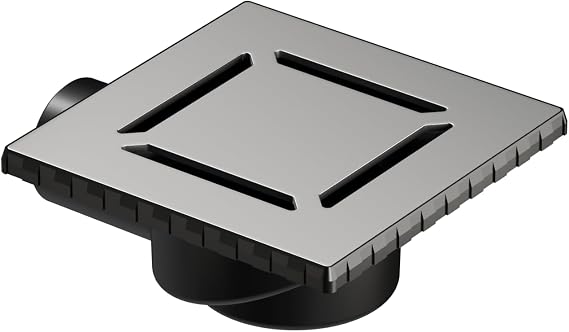VitrA V-Flow Kare 5606976 Duş Kanalı, Yandan Çıkışlı, 15x15 cm, DK 100 Kapak, Mat Krom [Enerji Sınıfı A]