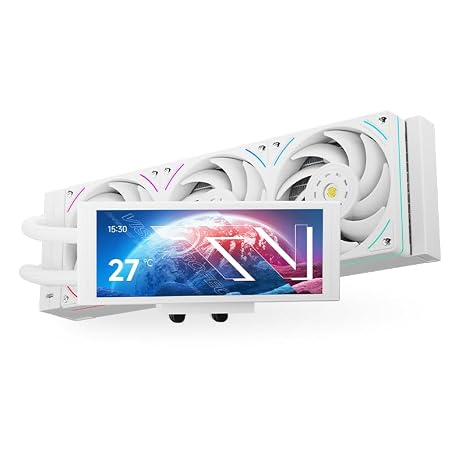 Thermalright Trofeo Vision 360 ARGB White CPU AIO Cooler,360mm Radiator, IPS LCD Screen with 1280x480 Resolution,for AM4/AM5,Intel LGA1851/1700,6.86in LCD Long Screen High Performance Radiator,White