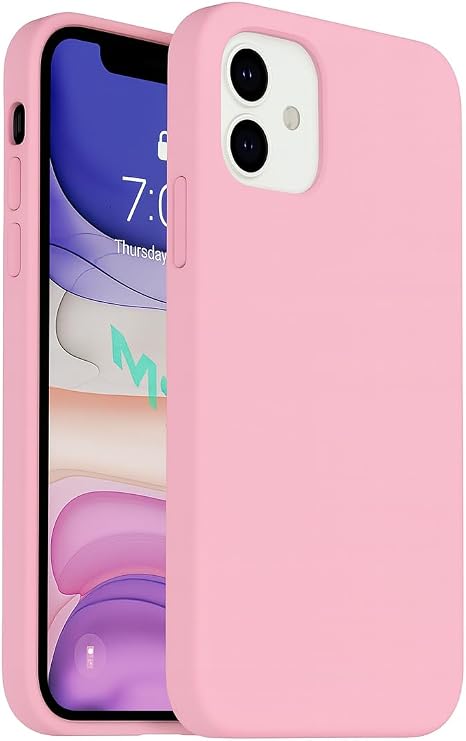 CONSTRAIN - Iphone 11 ile Uyumlu Telefon Kılıfı - Iphone 12 Görünümlü Köşeli Tasarım, İçi Kadife Lansman Kılıf - Pudra Pembe