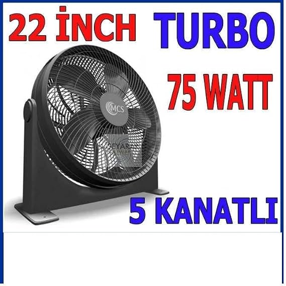 Yer Ve Duvar Vantilatörü 22" Büyükboy 56cm 3 Kademe Hız Ayarı