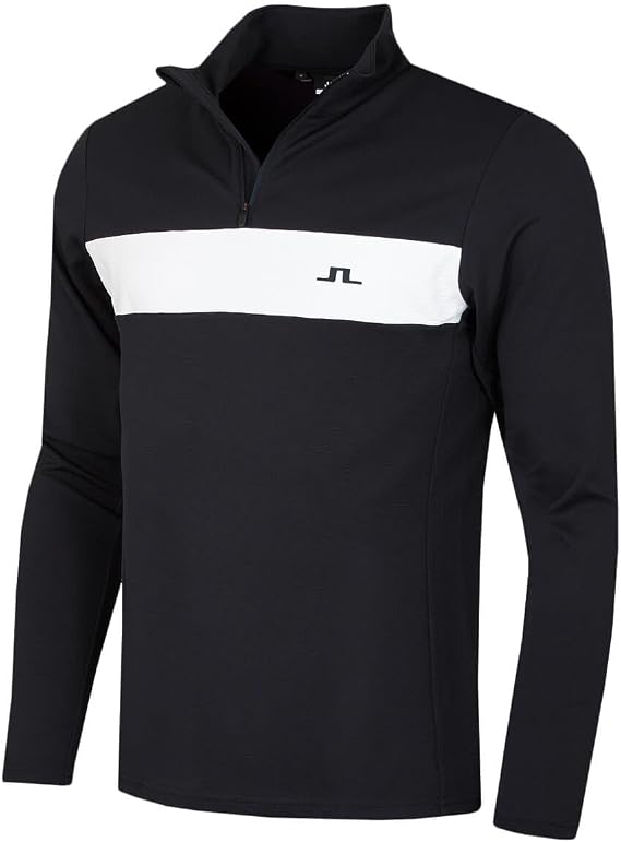 J.Lindeberg Mens 2026 Bran Mid Layer Chest Stripe Golf Zip Sweater