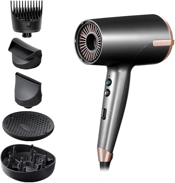 Remington Professional ONE Hair Dryer, Thermacare Sensor to Protect Hair, Ionic, 8 Settings, 4 Attachments, Frizz Reducer, Storage Bag, D6078
