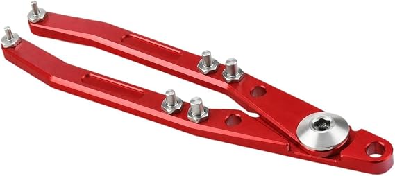Adjustable Pin Spanner Wrench Universal Motorcycle Spanner Oil Seal Remover Locknut Tool Aluminum Alloy Removal Suitable for Equipment, Red