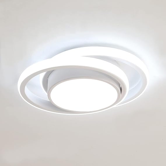Comely LED Ceiling Lights, Modern LED Ceiling Lights 32W 2350LM, Cool White 6500K, Round Ceiling Lighting for Bedroom Hallway Balcony Corridor (White) (Dia 27cm) [Energy Class E]