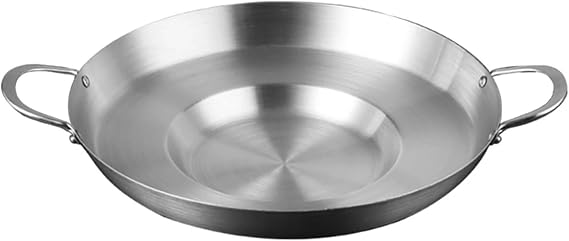 Heavy Duty Concave Comal Frying Bowl Stainless Steel Mexican Comal Cazo Griddle Fryer Cookware Stir Fry Pan Outdoors Heavy Duty Acero Mexican Discada Pan, 45cm