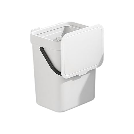 Kitchen Cabinet Trash Can Double-Opening Lid Waste Basket