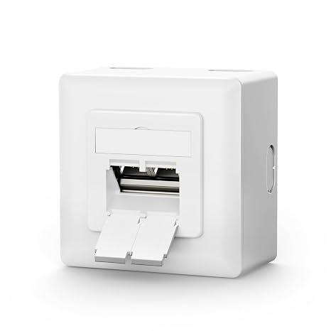 VCELINK RJ45 Network Socket CAT6A 2 Port LAN Socket for Surface-Mounted or