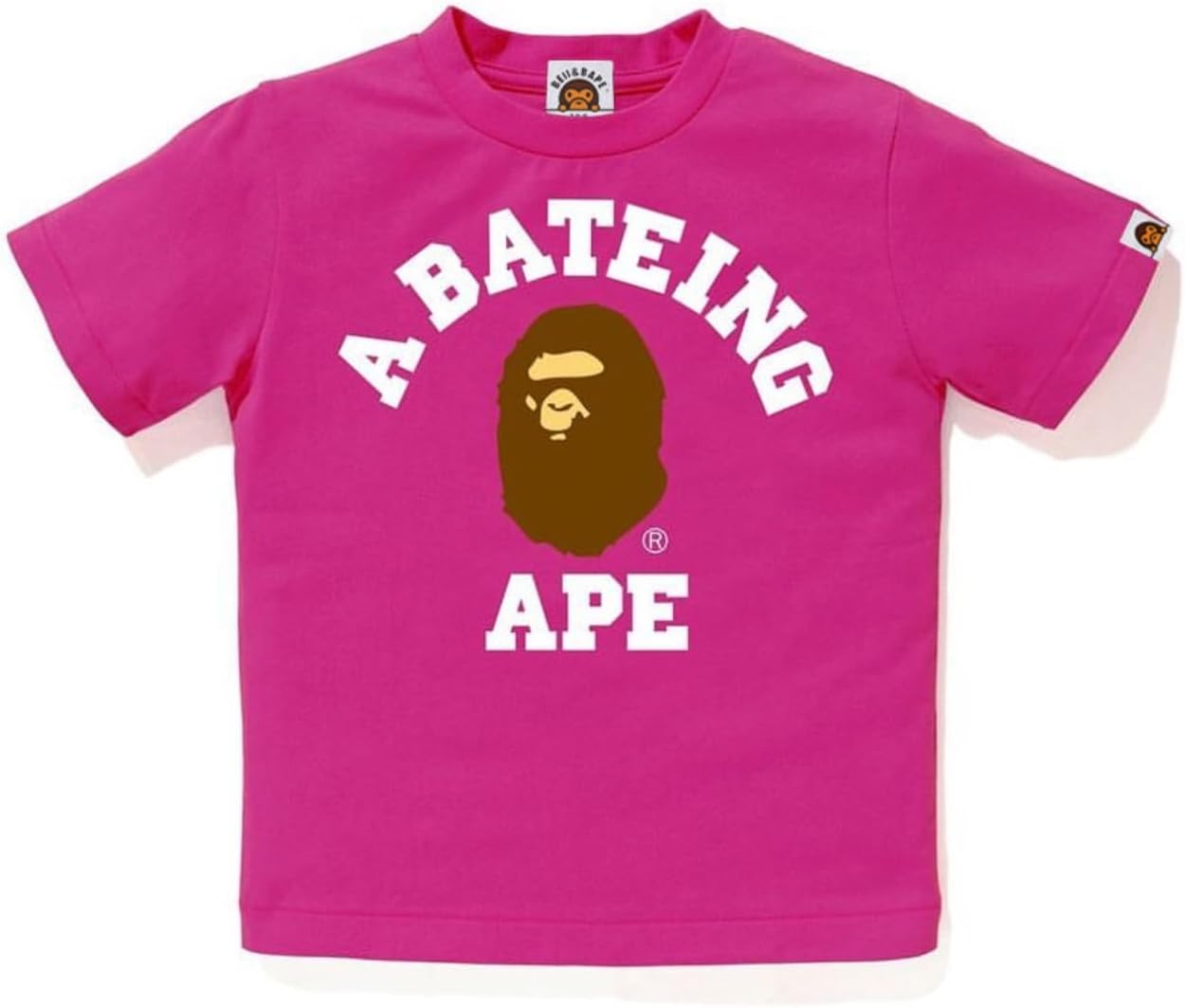 Spring and Summer Men and Women Tops BAP Trendy Parent-Child Childrens Clothing Classic Monkey Head Cotton Short Sleeve Letter Loose Cotton T-Shirt