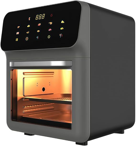 Air Fryer, 4.9 gal 15 L, Large Capacity, Non-Fryer, For Home Use, Non-Oil, Smart Touch, Visible Window, Safety Design Black