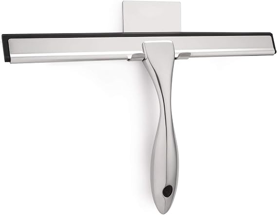 HIWARE Universal Shower Squeegee for Shower Door Bathroom Window Car Glass Stainless Steel