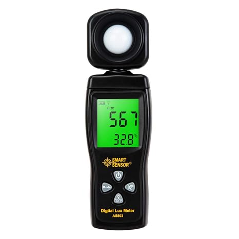AS803 Digital Light Meter, Built-in Thermometer, Portable, Light Meter