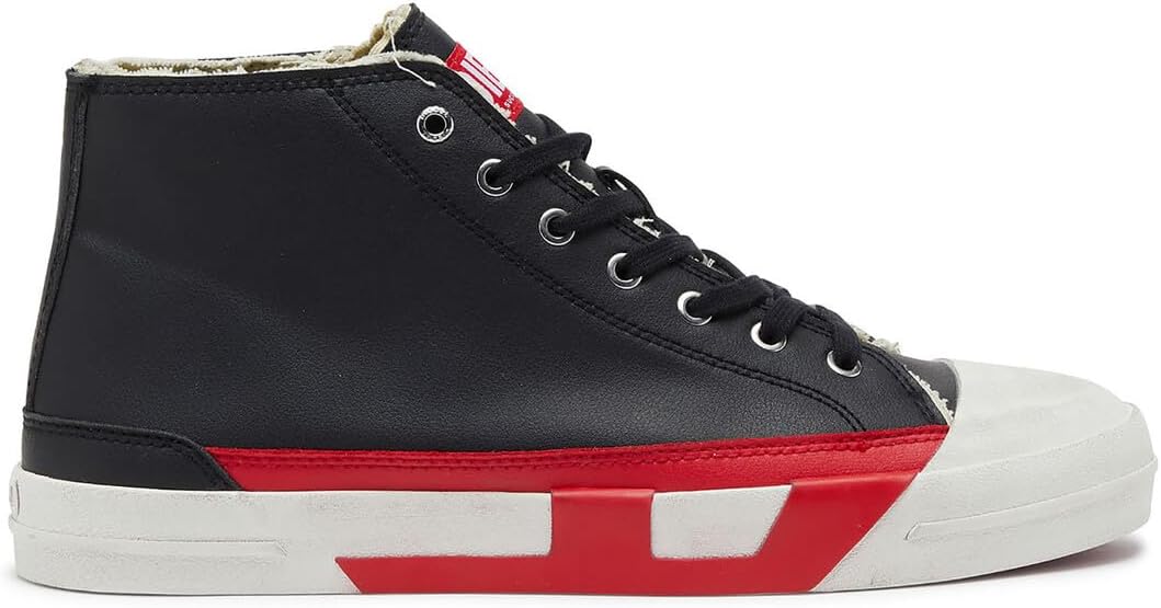 Diesel Men's S-D-Verse MID II High-Top Sneakers Black/Red