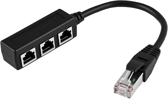 RJ45 Cable Adapter, Ethernet Splitter 1 Male to 3 Female