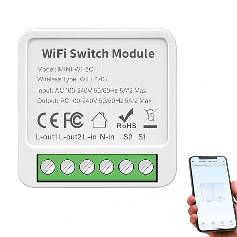 Tuya Wifi Smart Switch Module, Energy Monitor Control Timer Wireless Switch DIY Timer Light Switch WiFi Relay Switch,Wireless Light Switch Remote Control