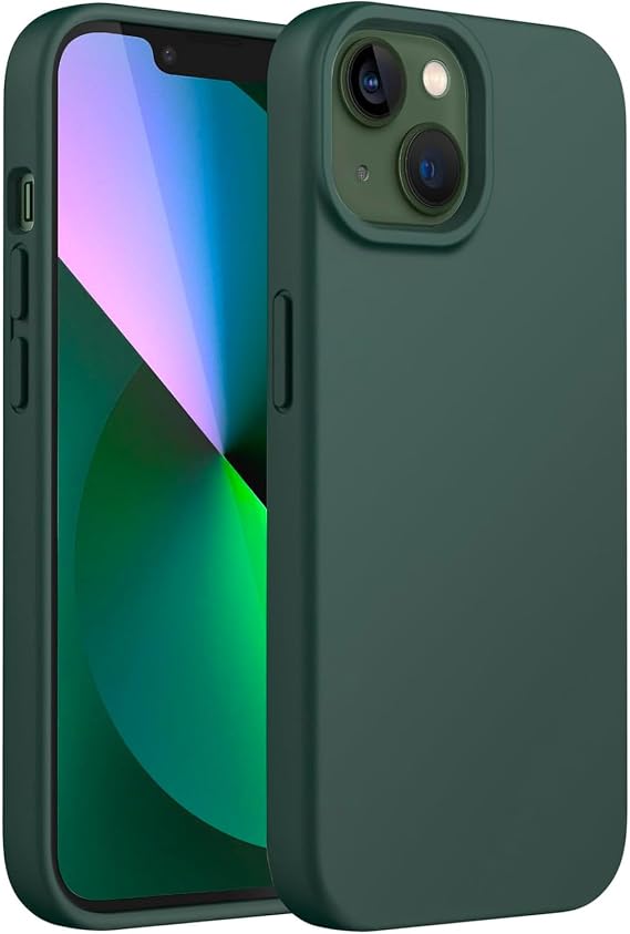 Merwish Apple iPhone 15 Uyumlu Özel İpeksi Dokunuş Hissi Veren İçi Yumuşak Kadife Lansman Silikon Kılıf Kapak (Haki)