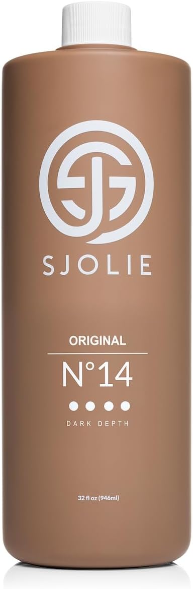 SJOLIE Spray Tan Solution - No.14 - Dark Depth Tanning Spray | Hydrating Sunrestanner Long Lasting, Dark Bronze Finish 32oz
