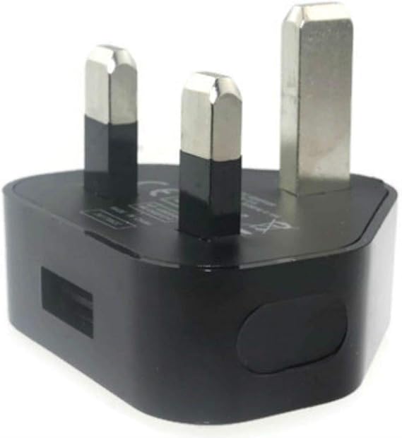 ameego TECHNOPLAY LTD 3 Pin USB 1A Charger UK Wall Plug compatible with MP3/4 players, iphone X/8 7 7 Plus 6 6S + Plus 5S, iPad/Ipod Samsung Galaxy/HTC/PDAs,TomTom, Navman, Blackberry (Black)
