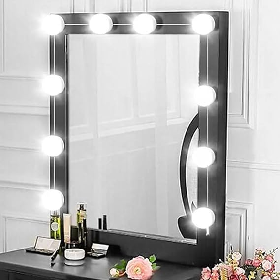 MOBEE 10'lu Set Makyaj Aynası Işığı Banyo Yatak Odası Işığı Hoolywood Tarzı Led Makyaj Lambası 3 Farklı Renk Modu Makyaj Odası Işığı [Enerji Sınıfı A++]