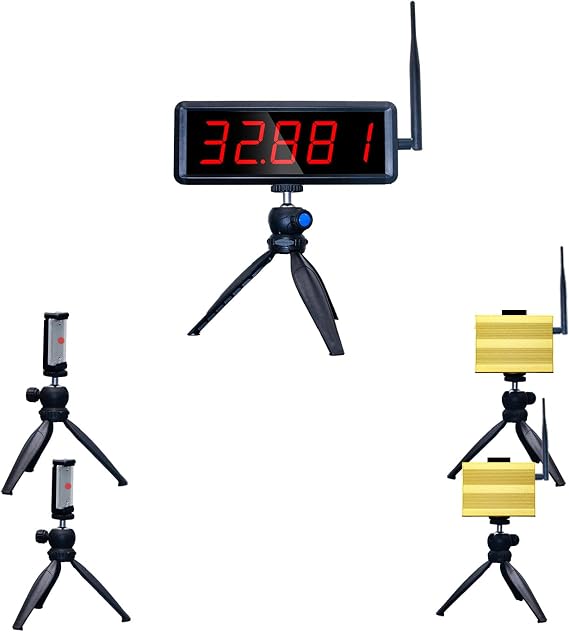 Wireless Laser Timer for Sprints, Laser Sprint Timer System for Track 40/60 Yard Dash, Race Clock Stopwatch for Running Speed Training, Dog Agility, RC Car & Gymkhana(2 Sets)
