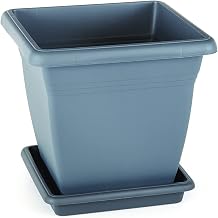 Serinova VK06 Villa Kare Saksı No:6 Tabaklı 60 cm, 110 Litre Antrasit