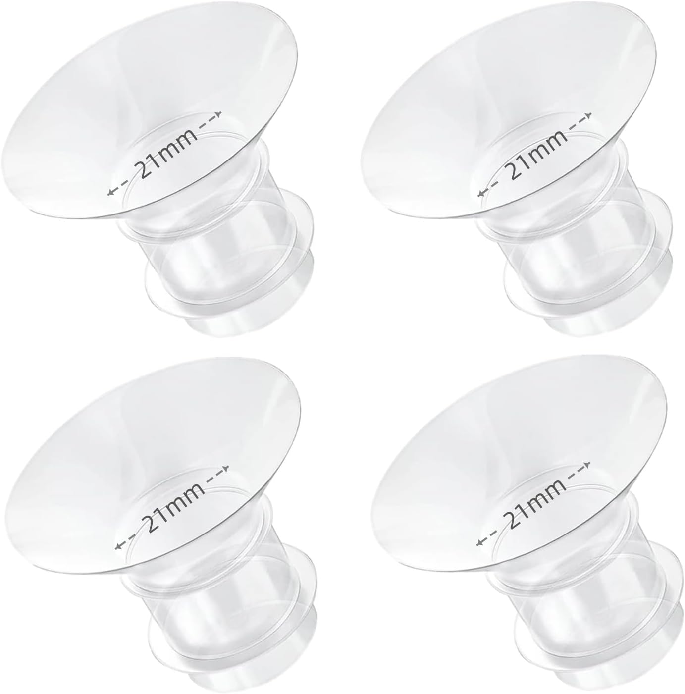 4PCS Flange Insert 21mm Compatible with Momcozy M5/M6/M9/S12 Pro/S9 Pro/V1 Pro/V2 Pro, Spectra/Medela/Elvie/NCVI/TSRETE/eufy/Lansinoh/Paruu/MomMed Breast Pump 24mm Shields/Flanges