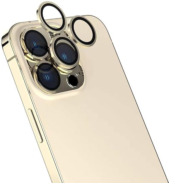ZORE Apple İle Uyumlu iPhone 16 Pro iPhone 16 Pro Max CL-15 Parmak İzi Bırakmayan Anti-Reflective Kamera Lens Koruyucu Gold
