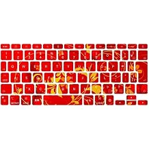 キーボード用 スキンシール Magic Keyboard iPadpro13 M4 2024 年発売 第5世代 対応 キートップ ステッカー アイパッド ノートパソコン アクセサリー 保護 007549 花 赤 レッド