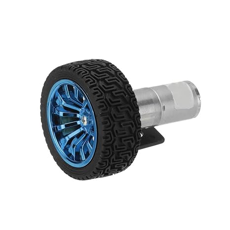 DollaTek 25GA370 DC 6V 130rpm Gear Reduction Motor with Mounting Bracket and Wheel