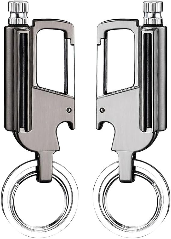 2 Pack Permanent Match Keychain, Reusable Waterproof Matchstick, with Multitool Bottle Opener, Forever Match for Outdoor Survival